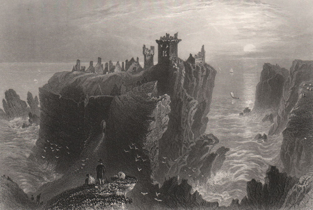 Dunnottar Castle, near Stonehaven. Scotland. BARTLETT c1840 old antique print